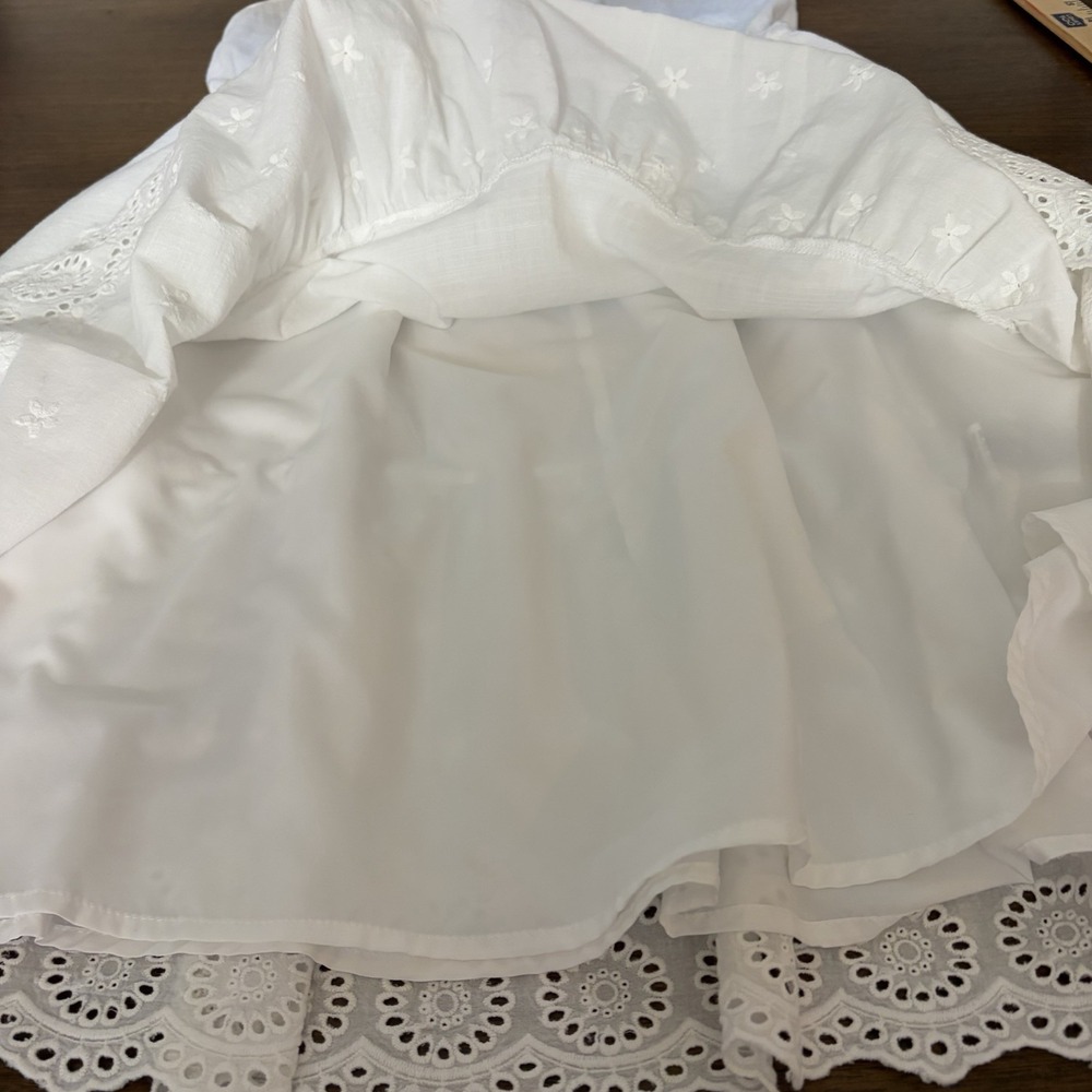 Shein Woman's Eyelet Dress Size 0XL White Bridal Shower Beach Resort Vacation - Picture 8 of 11